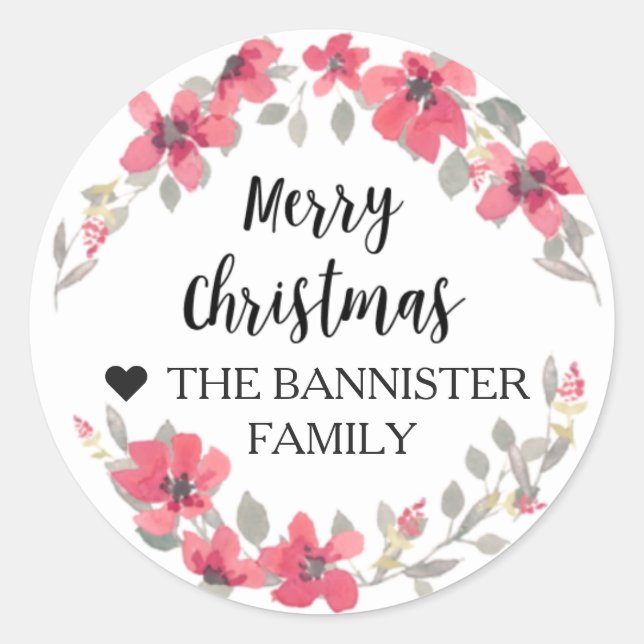 Merry Christmas Sticker - Berry Red xmas (Front)