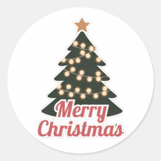 Merry Christmas Sticker: Festive New Model Classic Round Sticker