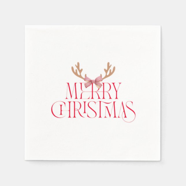 Merry Christmas Sticker – Holiday Gift Label Napkin (Front)