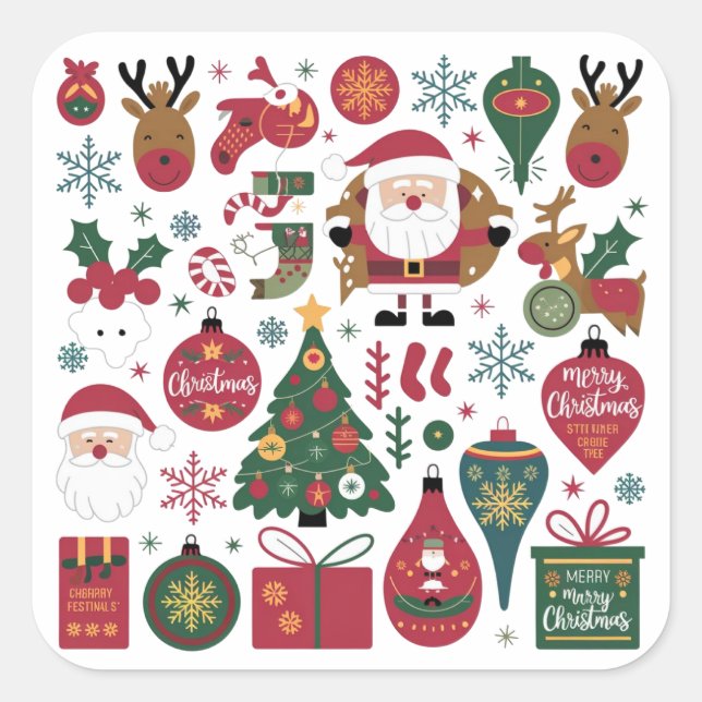 Merry Christmas Sticker Pack for Gift, & cards  (Front)