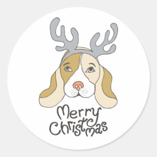 Merry Christmas Sticker Xmas Dog Gift