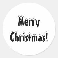 Merry Christmas Stickers, Round Labels, Christmas 