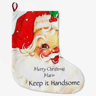 Merry Christmas Stocking Santa Keep it Handsome