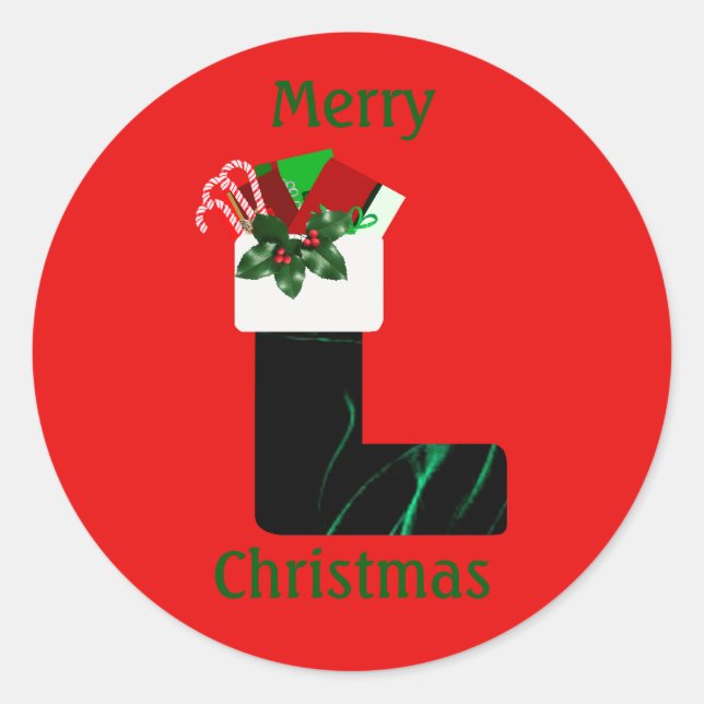 Merry Christmas Stocking Sticker (Front)