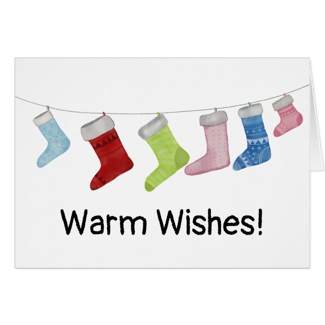 Merry Christmas Stockings Card (Front Horizontal)