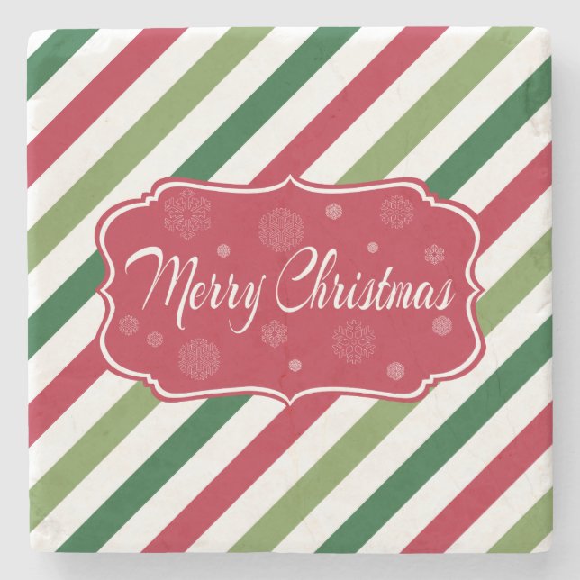 Merry Christmas Stone Coaster (Front)
