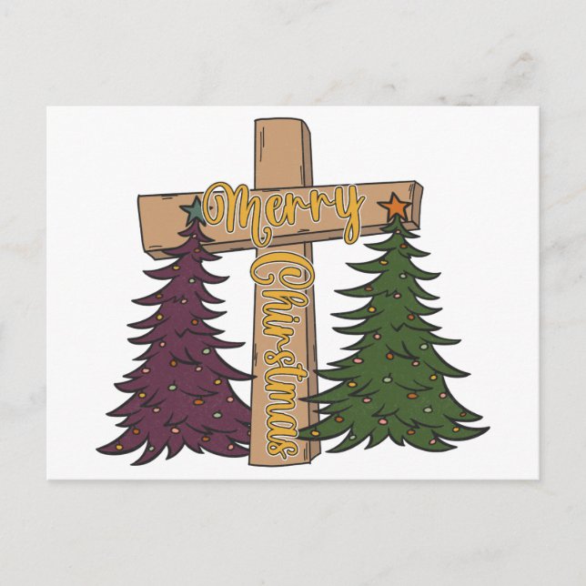 Merry Christmas Story Jesus Birth Manger Christmas Holiday Postcard (Front)