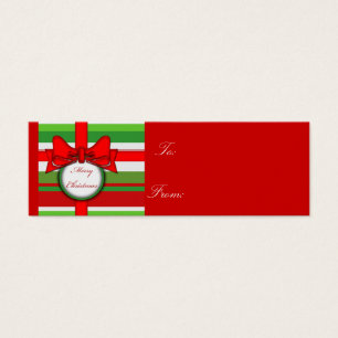 merry christmas stripe, gift tag