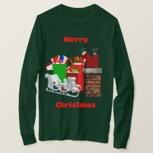 Merry Christmas Stuck Santa Long Sleeve T-Shirt