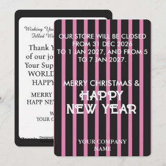MERRY CHRISTMAS STYLISH MODERN CUSTOMIZED BUSINESS HOLIDAY CARD