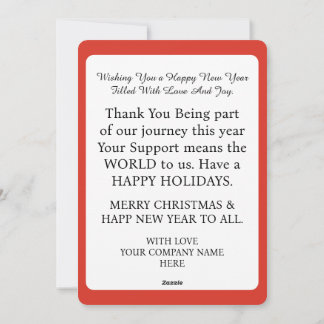 MERRY CHRISTMAS STYLISH MODERN CUSTOMIZED BUSINESS HOLIDAY CARD