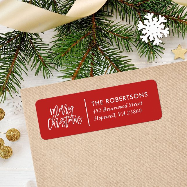 Merry Christmas Stylish Script Return Address (Creator Uploaded)