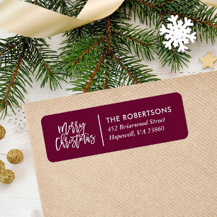 Merry Christmas Stylish Script Return Address