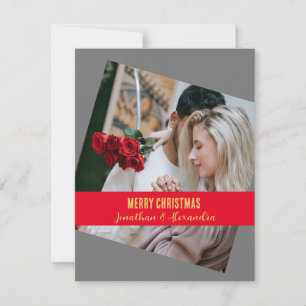 Merry Christmas stylish unique family photo grey