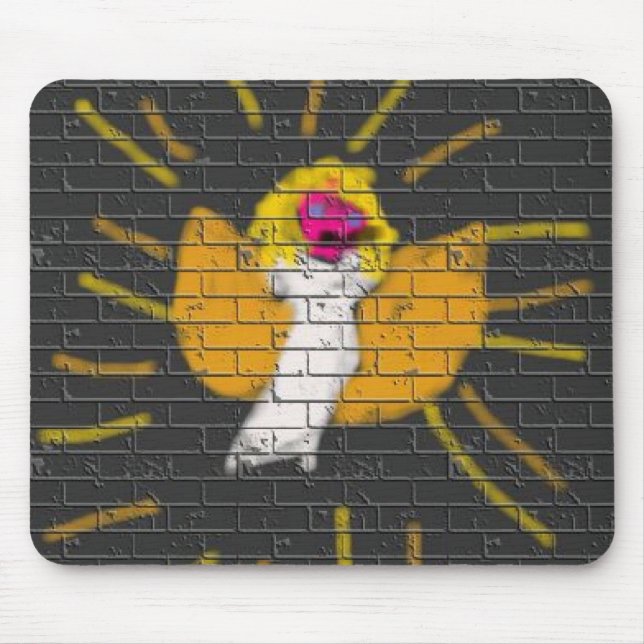 Merry Christmas Sun Moon Angel, Art by Kids :) Mouse Pad (Front)