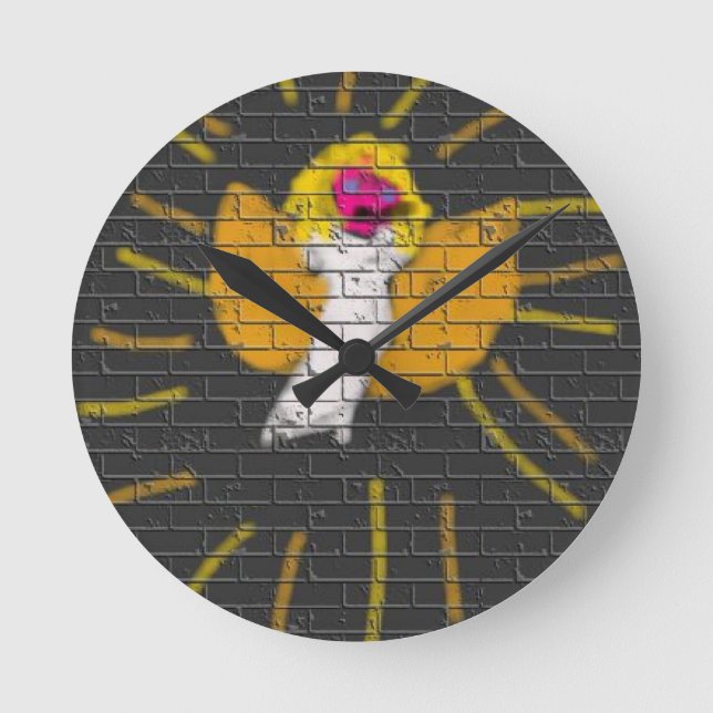 Merry Christmas Sun Moon Angel, Art by Kids :) Round Clock (Front)