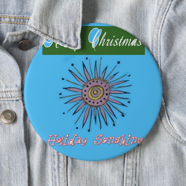 Merry Christmas Sunshine Holiday 6 Cm Round Badge (In Situ)