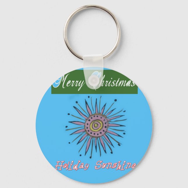 Merry Christmas Sunshine Holiday.png Key Ring (Front)