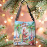 Merry Christmas Surfboards on the Beach Tote Bag<br><div class="desc">Take the festive spirit to the sand with our AI-Generated Merry Christmas Surfboards Beach Tote Bag. Designed with vibrant surfboard graphics juxtaposed with traditional Christmas themes, this tote is a perfect holiday addition. Crafted from quality materials, it boasts a spacious interior to stash your beach essentials. The sturdy handles ensure...</div>