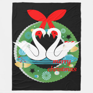 merry christmas swans blanket