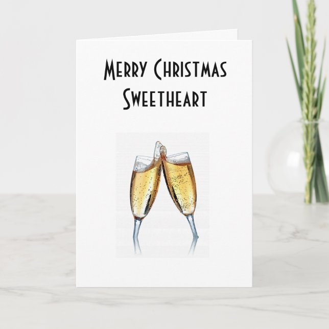 MERRY CHRISTMAS SWEETHEART-TOAST TO U HOLIDAY CARD (Front)