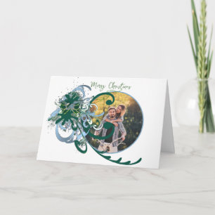 Merry Christmas Swirly Paint Splat... - Holiday Card