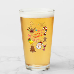 Merry Christmas Symbols Glass