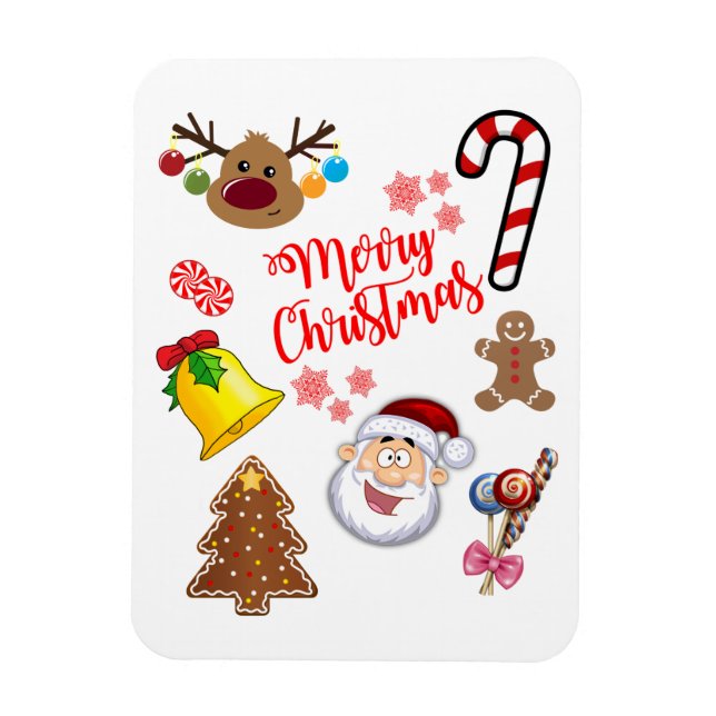 Merry Christmas Symbols Magnet (Vertical)