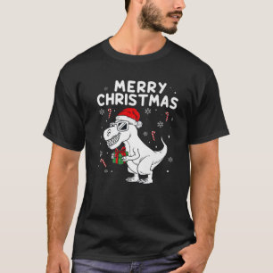 Merry Christmas T Rex Dinosaur Funny Boys Kids Fam T-Shirt
