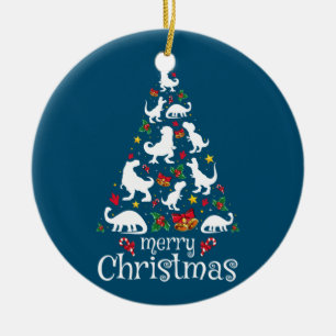 Merry Christmas T Rex Kids Boys Funny Christmas Ceramic Tree Decoration