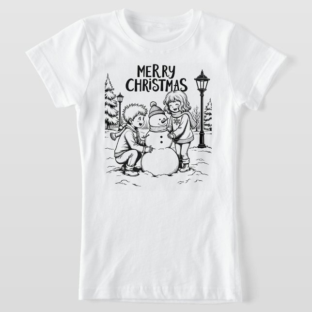 Merry Christmas  T-Shirt (Merry Christmas black and white T-Shirt.  )