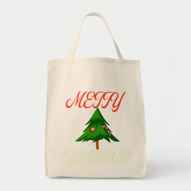Merry Christmas T-Shirt – Holiday Festive Graphic  Tote Bag (Front)
