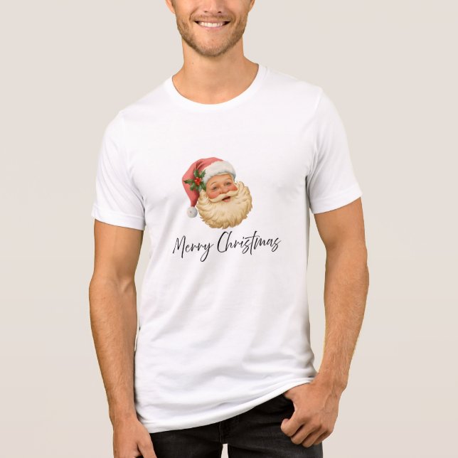 Merry Christmas T-Shirt | Vintage Santa Claus Tee (Front)