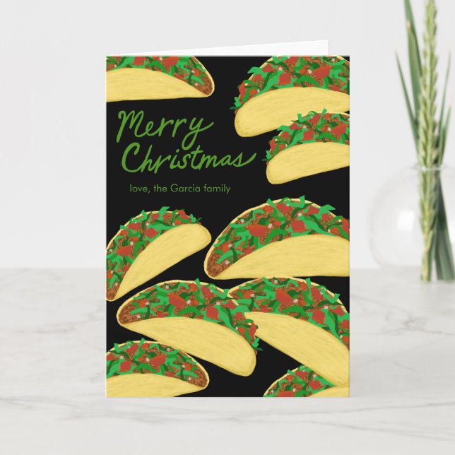 MERRY CHRISTMAS Taco Avalanche Delicious Custom Holiday Card (Front)