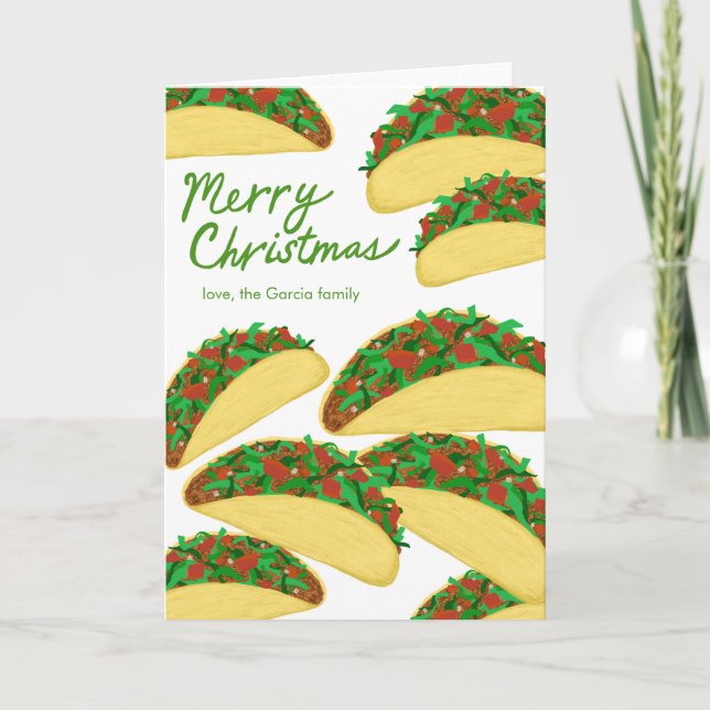 MERRY CHRISTMAS Taco Avalanche Delicious Custom Holiday Card (Front)