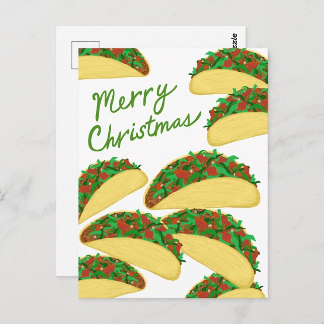 MERRY CHRISTMAS Taco Avalanche Delicious Holiday Postcard (Front/Back)