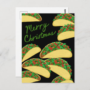 MERRY CHRISTMAS Taco Avalanche Delicious Holiday Postcard