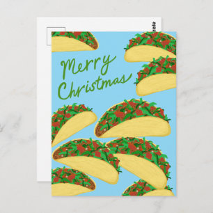 MERRY CHRISTMAS Taco Avalanche Delicious Holiday Postcard