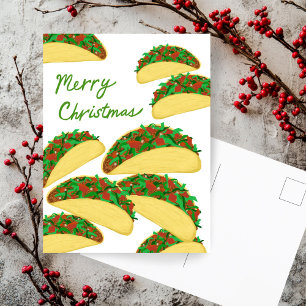 MERRY CHRISTMAS Taco Avalanche Delicious XMAS Postcard