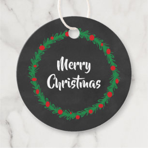 Merry Christmas Tag, Holiday Tag, Chalkboard Favour Tags