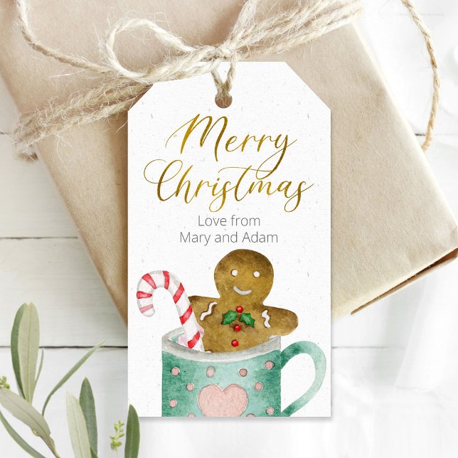 Merry Christmas tag with gingerbread cookie (Creator Uploaded)