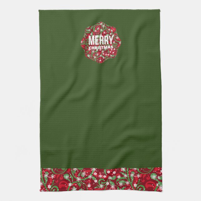 Merry Christmas  Tea Towel (Vertical)