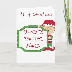 MERRY CHRISTMAS ****TEACHER**** AND HIS/HER AWARD HOLIDAY CARD