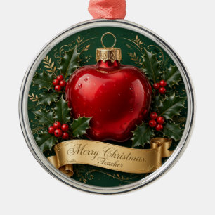 Merry Christmas Teacher — Apple Ornament