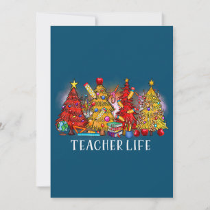 Merry Christmas Teacher Christmas Trees Tie Dye Invitation