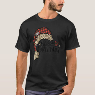 Merry Christmas Teacher Leopard Cheetah Print Buff T-Shirt