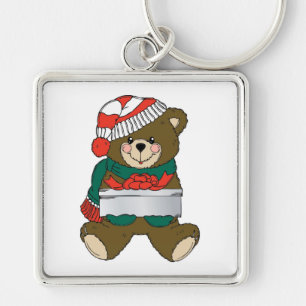 "MERRY CHRISTMAS" TEDDY BEAR KEY RING