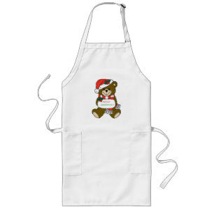"MERRY CHRISTMAS" TEDDY BEAR LONG APRON