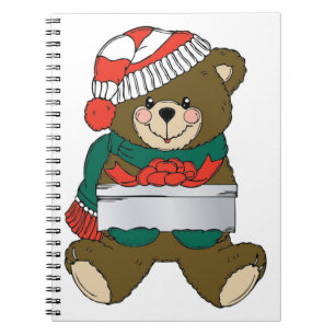 "MERRY CHRISTMAS" TEDDY BEAR SPIRAL NOTEBOOK