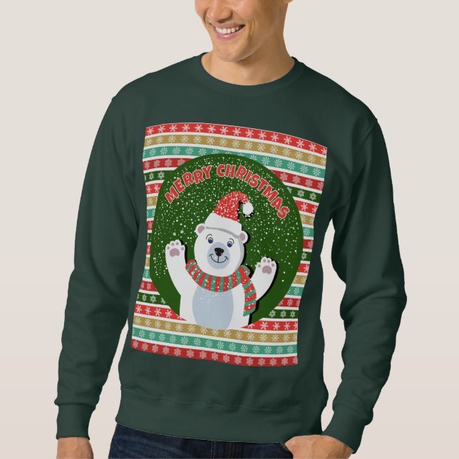 Merry Christmas Teddy bear Sweatshirt (Front)